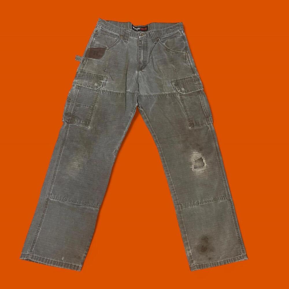 Wrangler Men's Grey and Brown Jeans